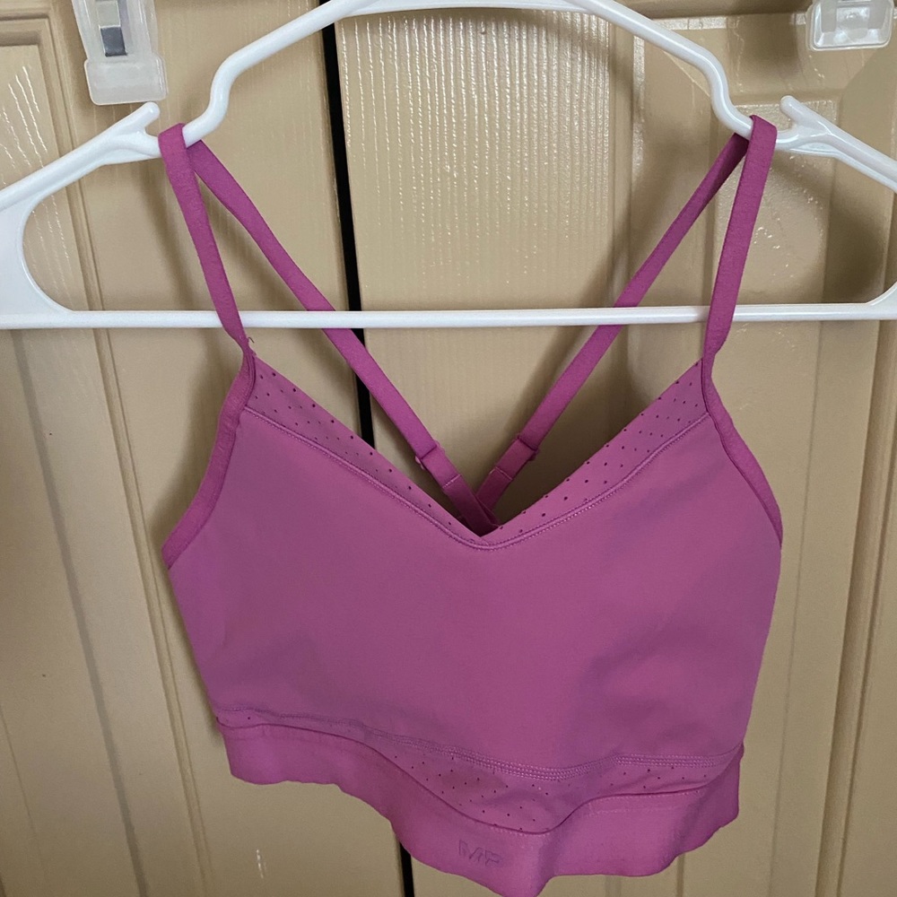 Pink sports bra
